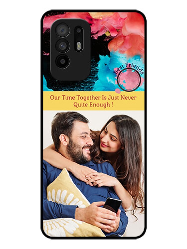 Custom Oppo F19 Pro Plus 5G Custom Glass Mobile Case - Quote with Acrylic Painting Design