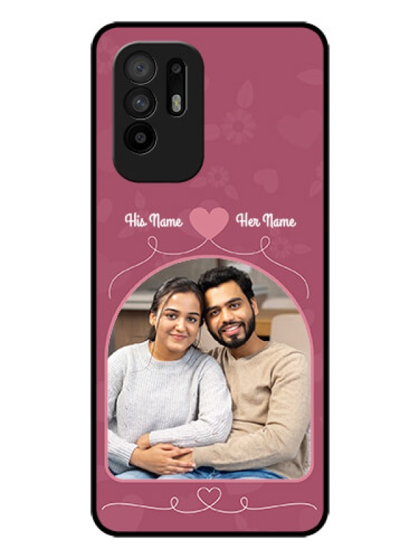 Custom Oppo F19 Pro Plus 5G Photo Printing on Glass Case - Love Floral Design