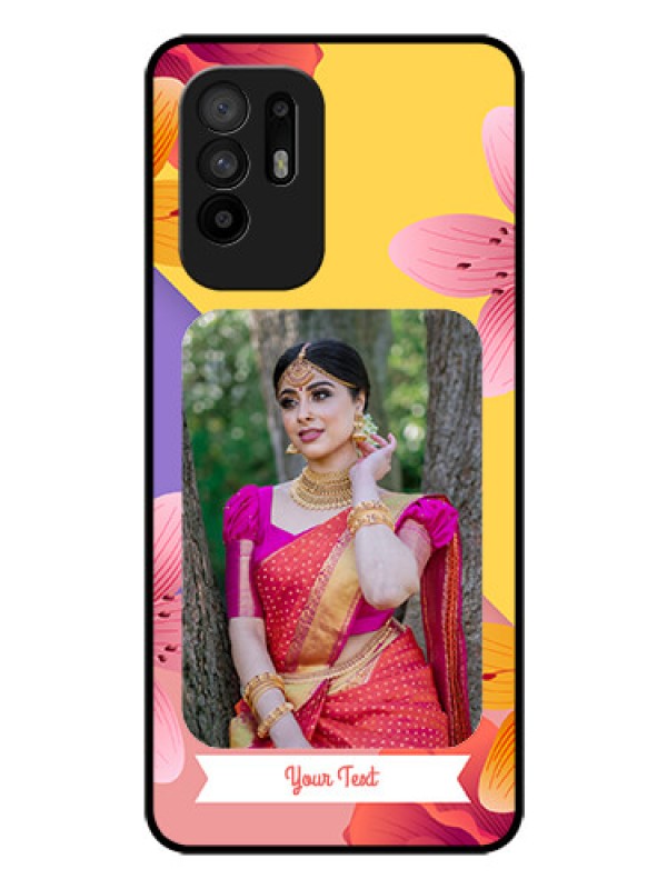 Custom Oppo F19 Pro Plus 5G Custom Glass Mobile Case - 3 Image With Vintage Floral Design