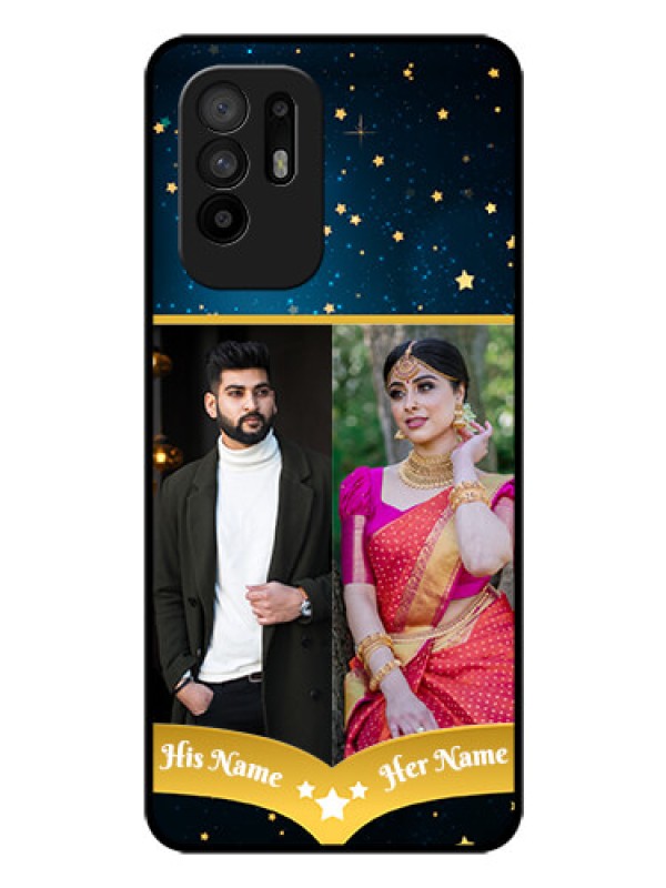 Custom Oppo F19 Pro Plus 5G Custom Glass Phone Case - Galaxy Stars Backdrop Design
