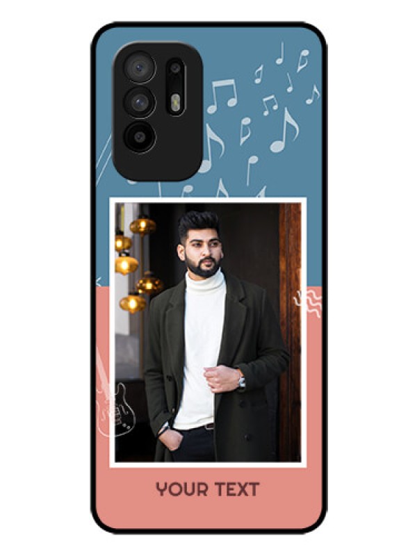 Custom Oppo F19 Pro Plus 5G Photo Printing on Glass Case - with Color Musical Note Design
