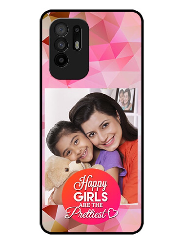 Custom Oppo F19 Pro Plus 5G Photo Printing on Glass Case - Abstract Triangle Design