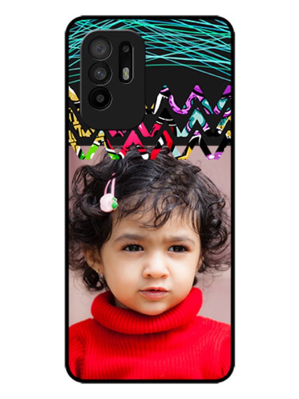 Custom Oppo F19 Pro Plus 5G Personalized Glass Phone Case - Neon Abstract Design