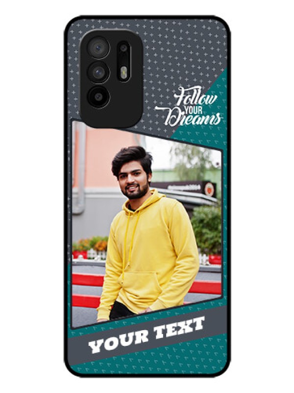 Custom Oppo F19 Pro Plus 5G Personalized Glass Phone Case - Background Pattern Design with Quote