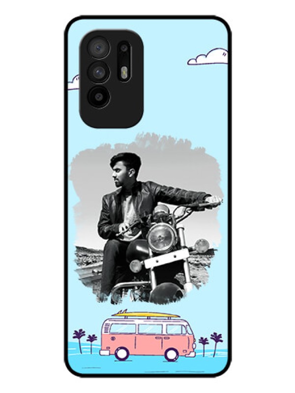 Custom Oppo F19 Pro Plus 5G Photo Printing on Glass Case - Travel & Adventure Design