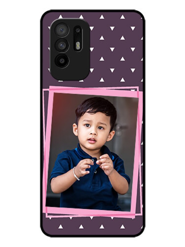 Custom Oppo F19 Pro Plus 5G Custom Glass Mobile Case - Triangle Pattern Dotted Design