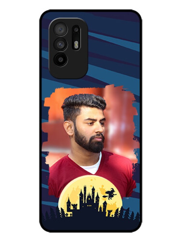Custom Oppo F19 Pro Plus 5G Photo Printing on Glass Case - Halloween Witch Design 
