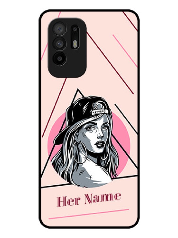 Custom Oppo F19 Pro Plus 5G Personalized Glass Phone Case - Rockstar Girl Design