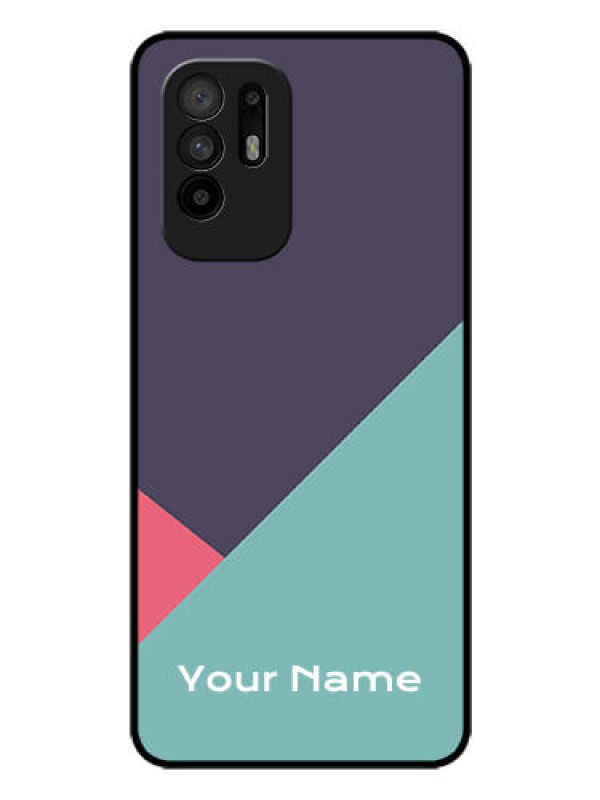 Custom Oppo F19 Pro Plus 5G Custom Glass Mobile Case - Tri Color abstract Design