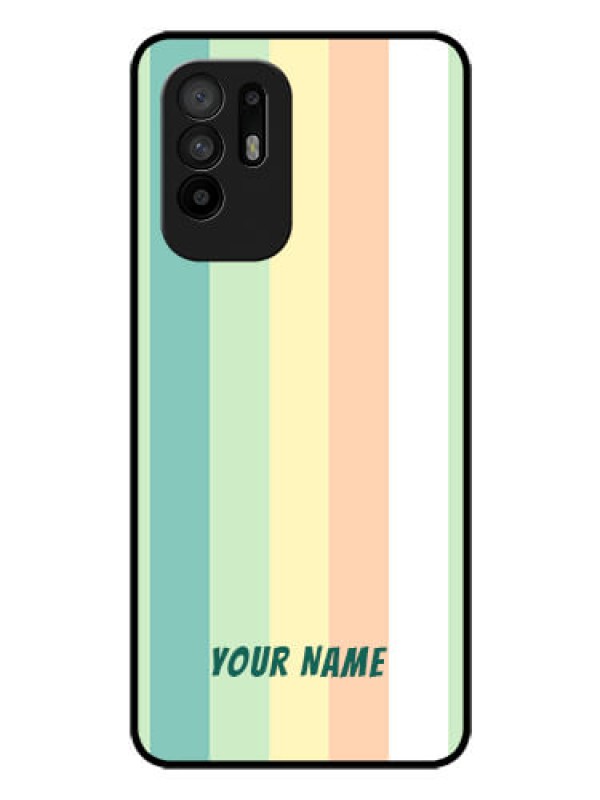 Custom Oppo F19 Pro Plus 5G Photo Printing on Glass Case - Multi-colour Stripes Design