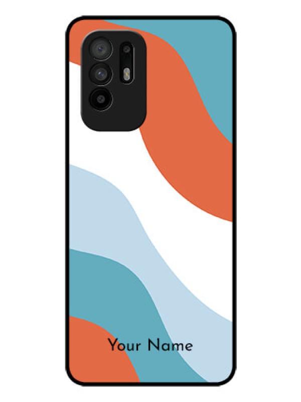 Custom Oppo F19 Pro Plus 5G Custom Glass Mobile Case - coloured Waves Design