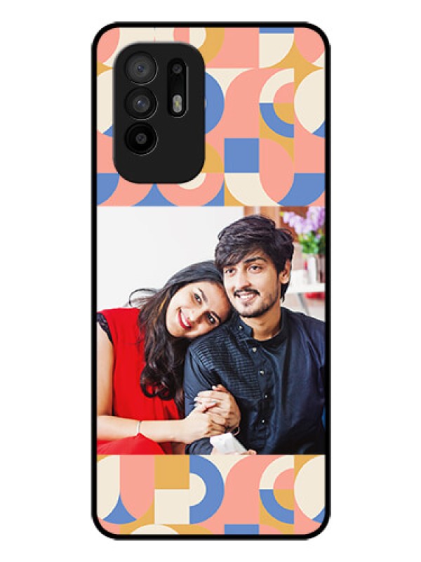 Custom Oppo F19 Pro Plus 5G Photo Printing on Glass Case - Semi-circle Maze Pattern Design