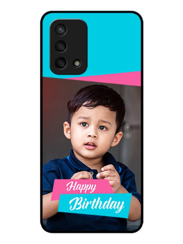 Custom Oppo F19 Personalized Glass Phone Case - Image Holder with 2 Color Design
