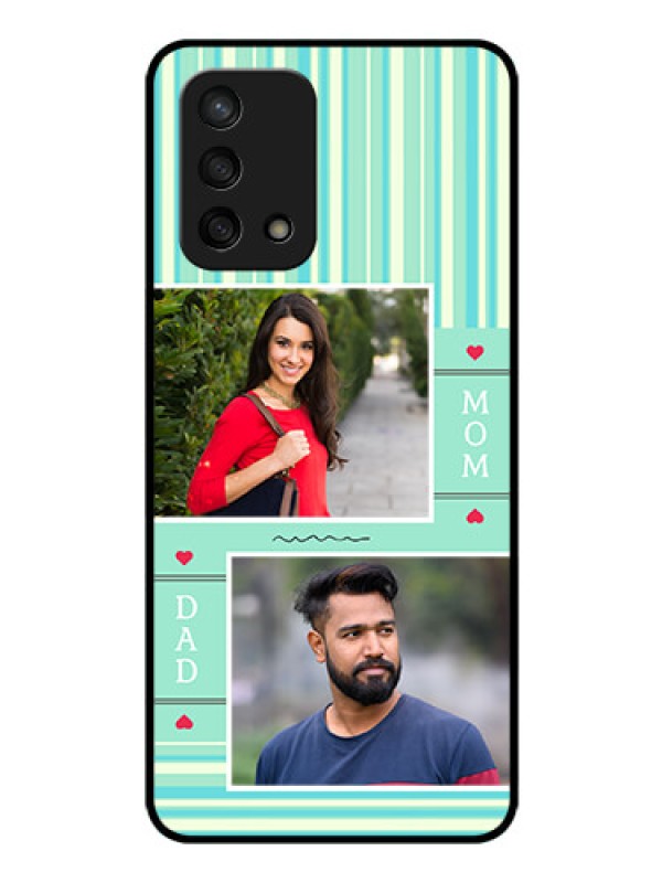 Custom Oppo F19 Custom Glass Phone Case - Mom & Dad Pic Design