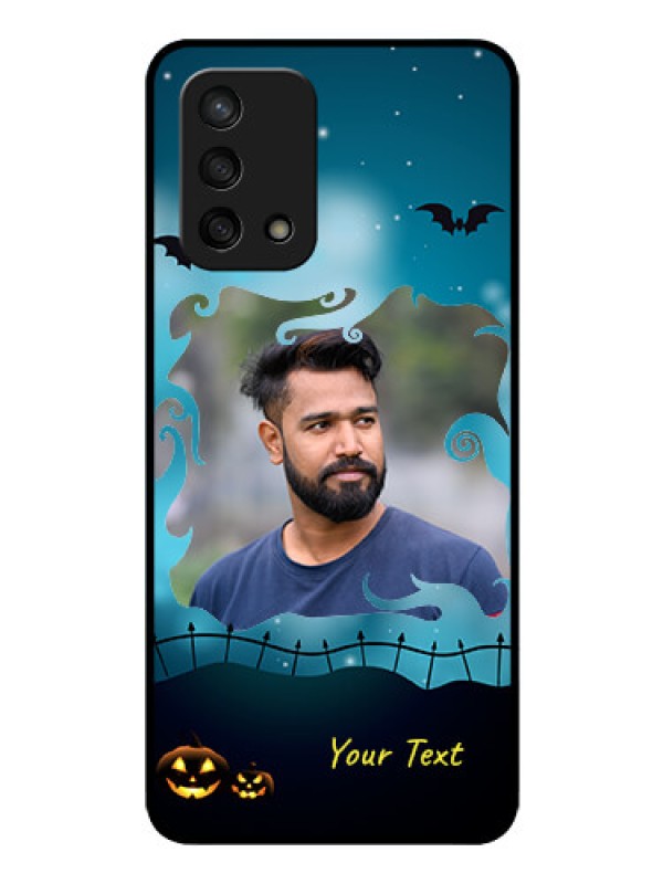 Custom Oppo F19 Custom Glass Phone Case - Halloween frame design