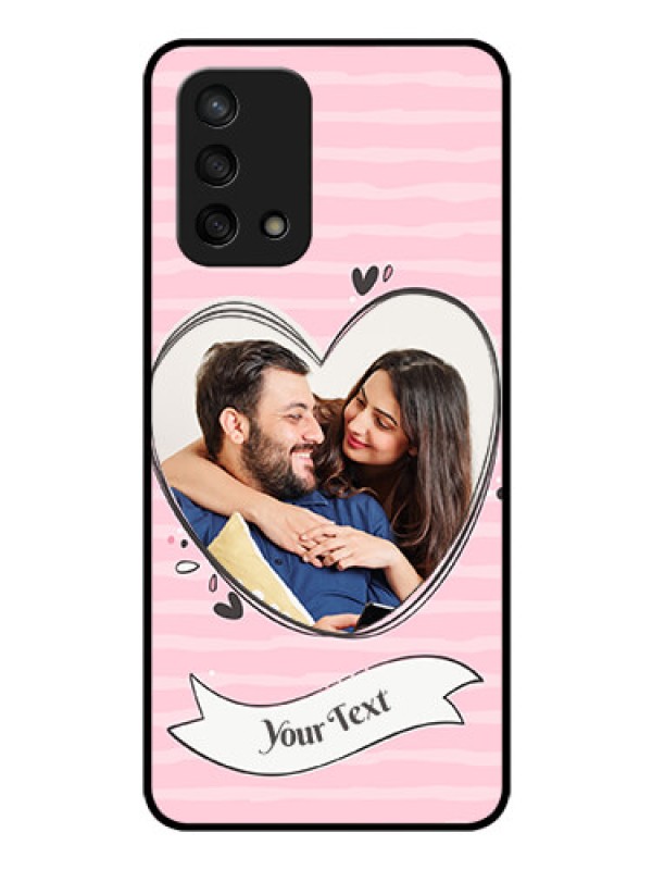Custom Oppo F19 Custom Glass Phone Case - Vintage Heart Design