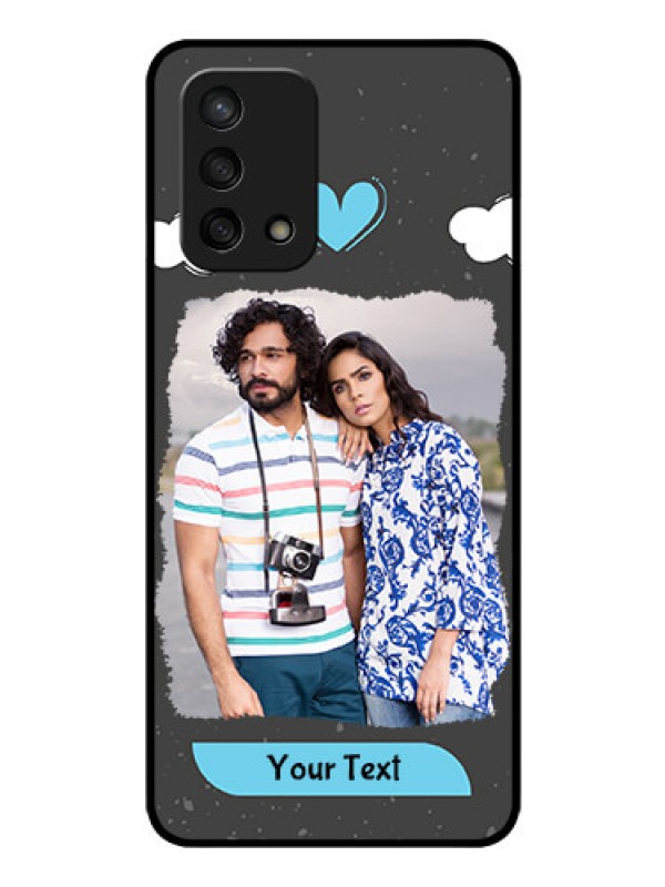 Custom Oppo F19 Custom Glass Phone Case - Splashes with love doodles Design