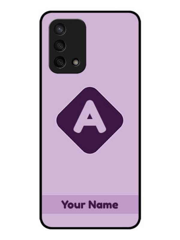 Custom Oppo F19 Custom Glass Mobile Case - Custom Letter in curved badge Design