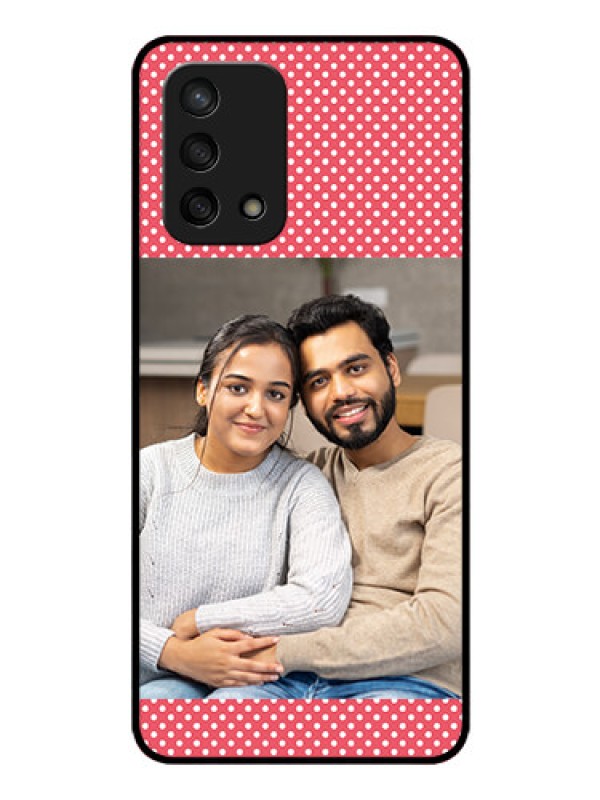 Custom Oppo F19s Custom Glass Phone Case - White Dotted Design