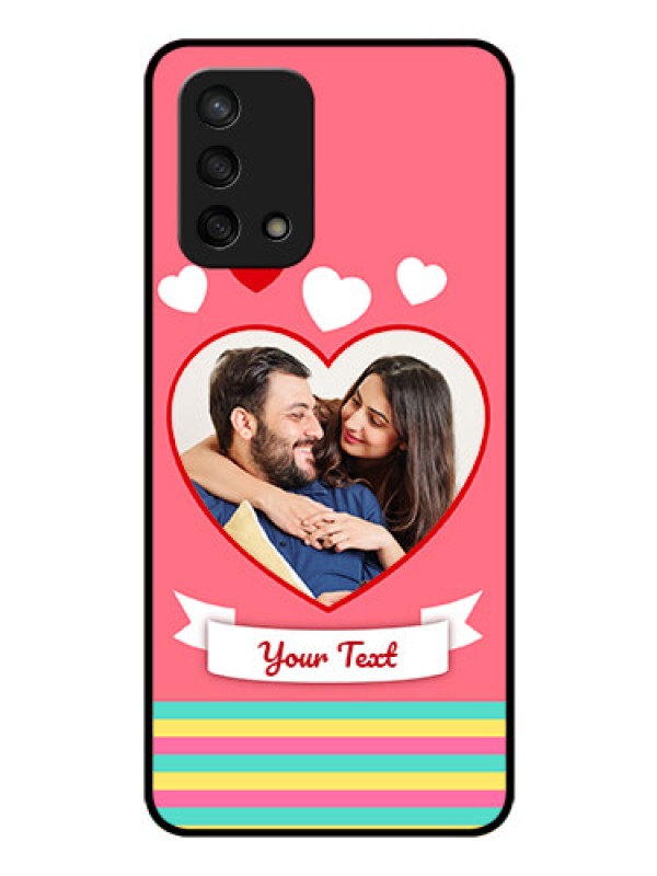 Custom Oppo F19s Photo Printing on Glass Case - Love Doodle Design