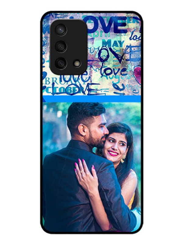 Custom Oppo F19s Custom Glass Mobile Case - Colorful Love Design