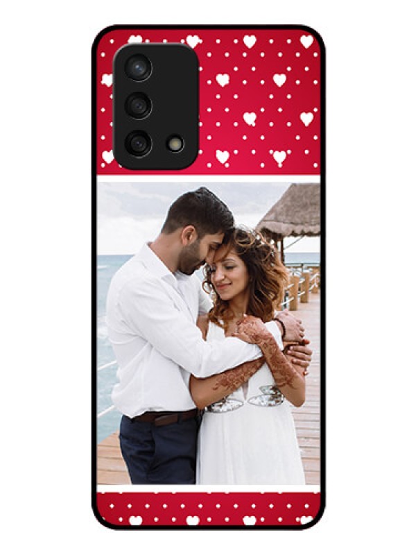 Custom Oppo F19s Photo Printing on Glass Case - Hearts Mobile Case Design
