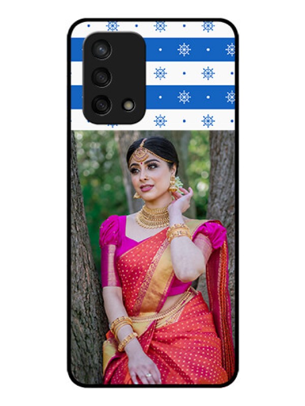 Custom Oppo F19s Photo Printing on Glass Case - Snow Pattern Design