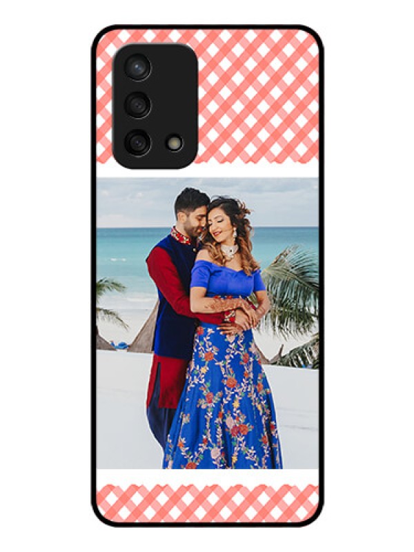 Custom Oppo F19s Personalized Glass Phone Case - Pink Pattern Design