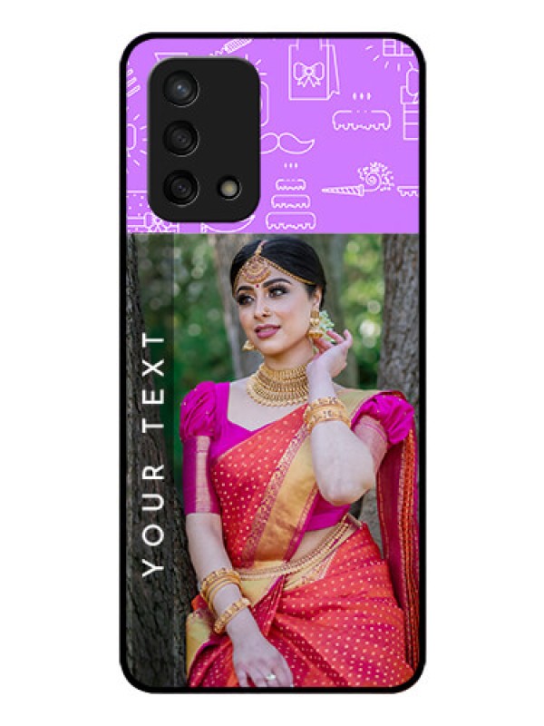 Custom Oppo F19s Custom Glass Mobile Case - Birthday Icons Design