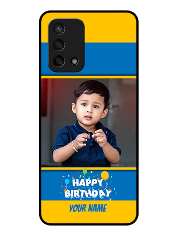 Custom Oppo F19s Custom Glass Mobile Case - Birthday Wishes Design