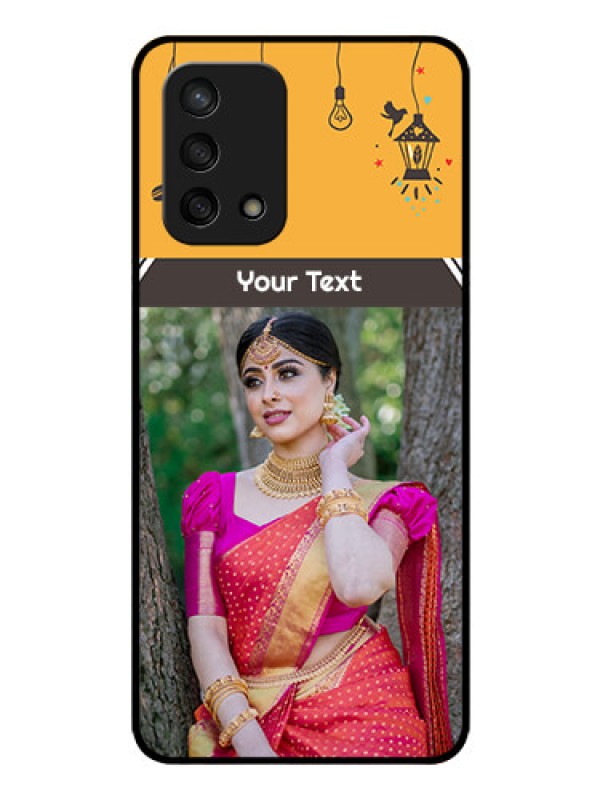Custom Oppo F19s Custom Glass Mobile Case - with Family Picture and Icons 