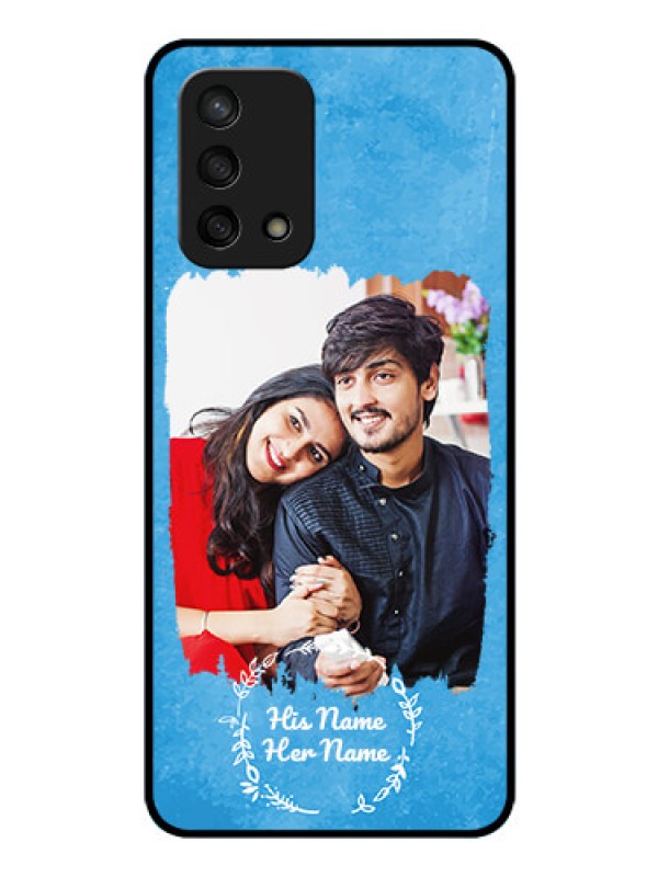 Custom Oppo F19S Custom Glass Phone Case - Blue Color Vintage Design