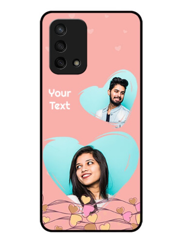 Custom Oppo F19s Custom Glass Mobile Case - Love Doodle Design