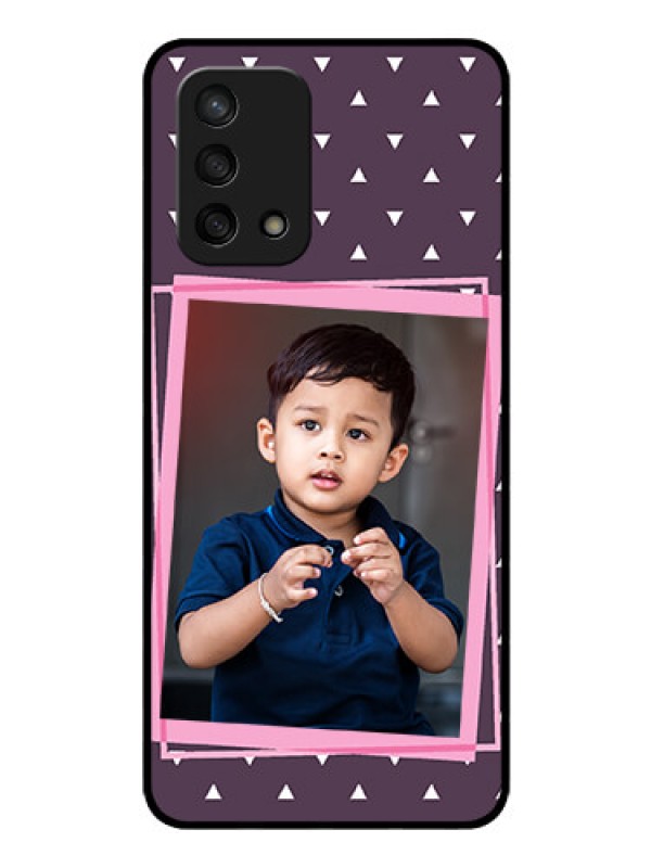 Custom Oppo F19s Custom Glass Mobile Case - Triangle Pattern Dotted Design