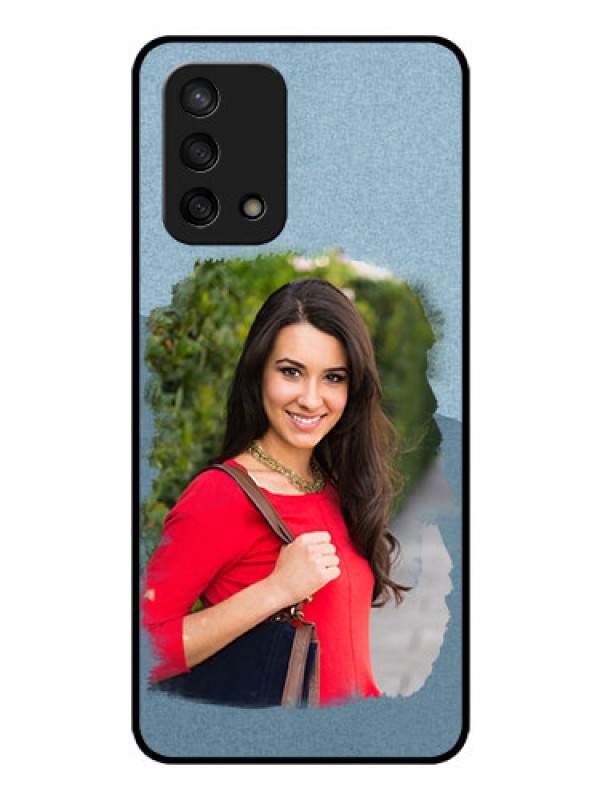 Custom Oppo F19s Custom Glass Mobile Case - Grunge Line Art Design