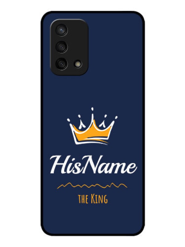 Custom Oppo F19s Glass Phone Case King with Name