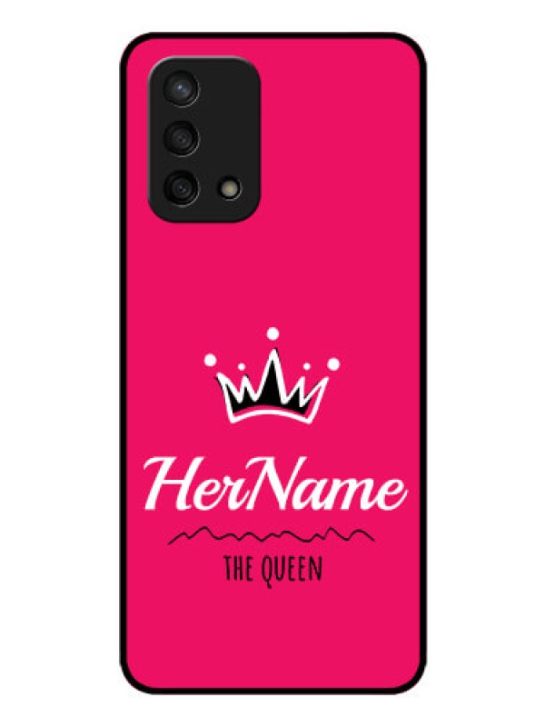Custom Oppo F19s Glass Phone Case Queen with Name