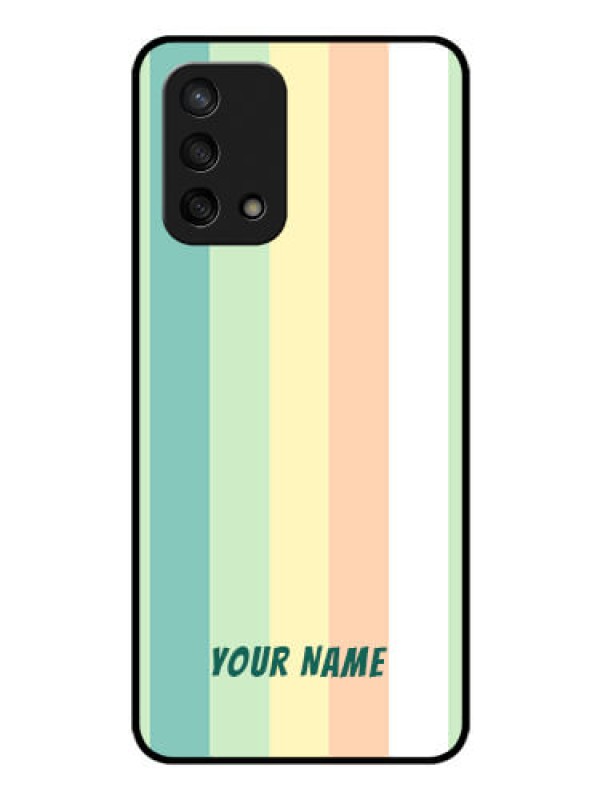 Custom Oppo F19s Photo Printing on Glass Case - Multi-colour Stripes Design
