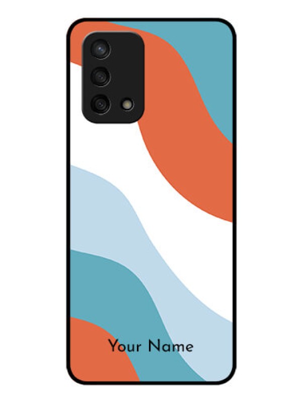 Custom Oppo F19s Custom Glass Mobile Case - coloured Waves Design