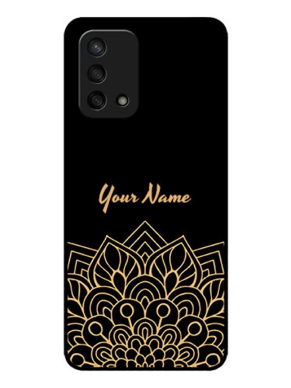 Custom Oppo F19s Custom Glass Phone Case - Golden mandala Design