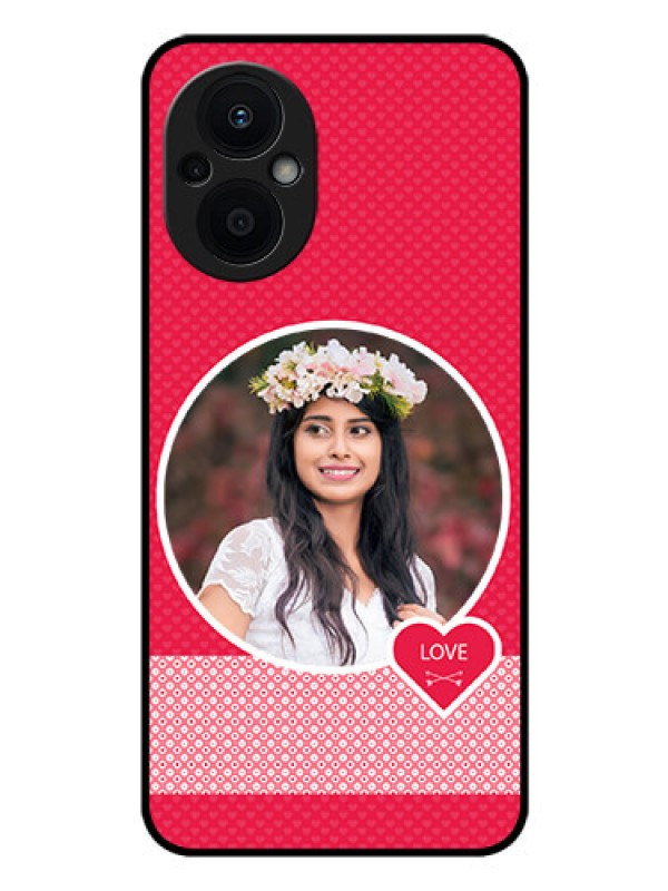 Custom Oppo F21 Pro 5G Personalised Glass Phone Case - Pink Pattern Design