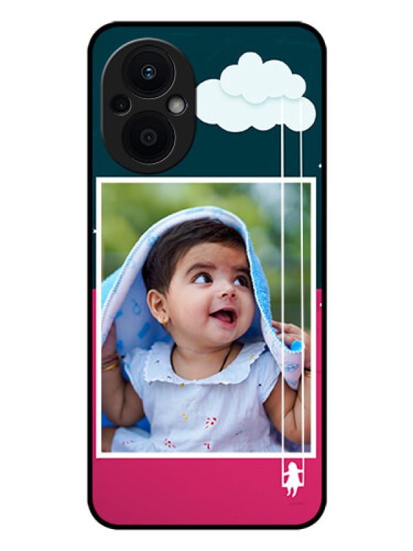 Custom Oppo F21 Pro 5G Custom Glass Phone Case - Cute Girl with Cloud Design