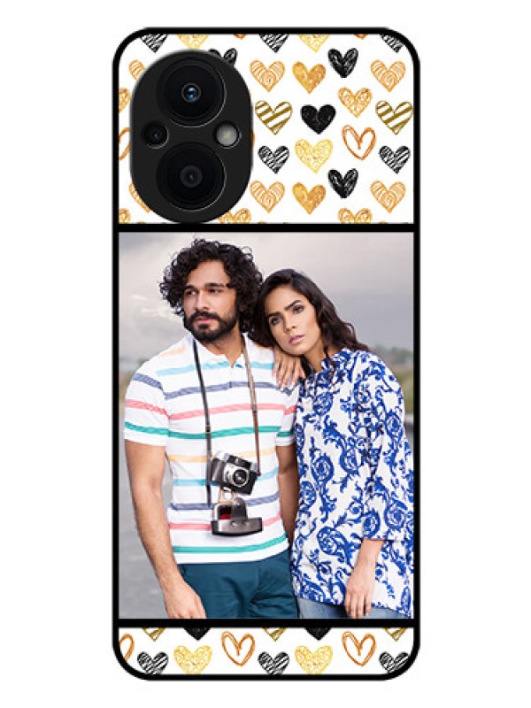 Custom Oppo F21 Pro 5G Photo Printing on Glass Case - Love Symbol Design