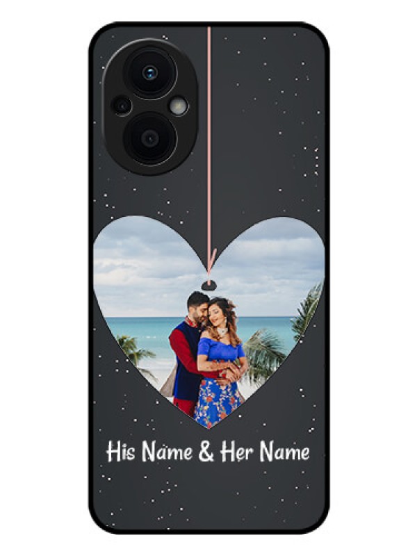 Custom Oppo F21 Pro 5G Custom Glass Phone Case - Hanging Heart Design