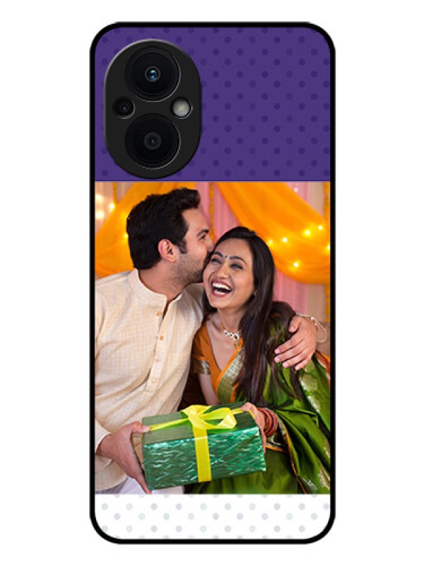 Custom Oppo F21 Pro 5G Personalized Glass Phone Case - Violet Pattern Design