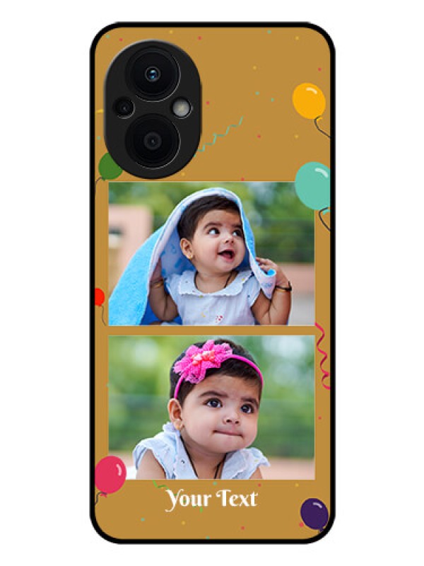 Custom Oppo F21 Pro 5G Personalized Glass Phone Case - Image Holder with Birthday Celebrations Design