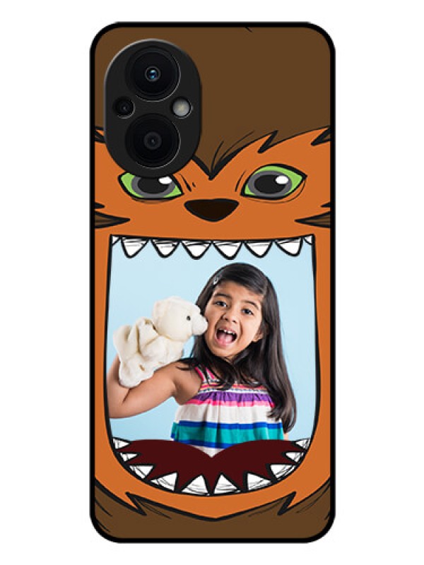 Custom Oppo F21 Pro 5G Photo Printing on Glass Case - Owl Monster Back Case Design