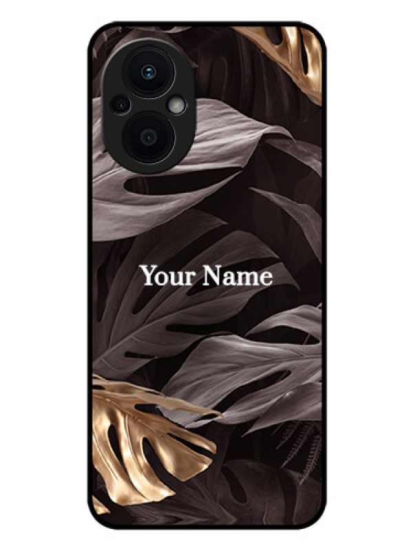 Custom Oppo F21 Pro 5G Personalised Glass Phone Case - Wild Leaves digital paint Design