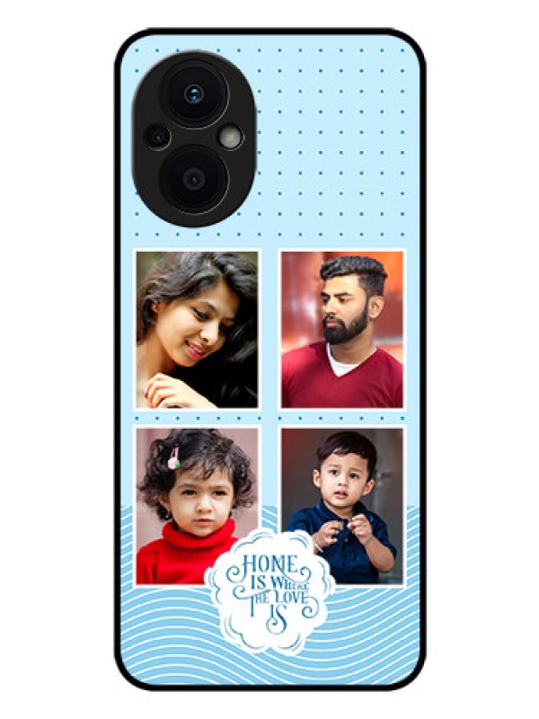 Custom Oppo F21 Pro 5G Custom Glass Phone Case - Cute love quote with 4 pic upload Design