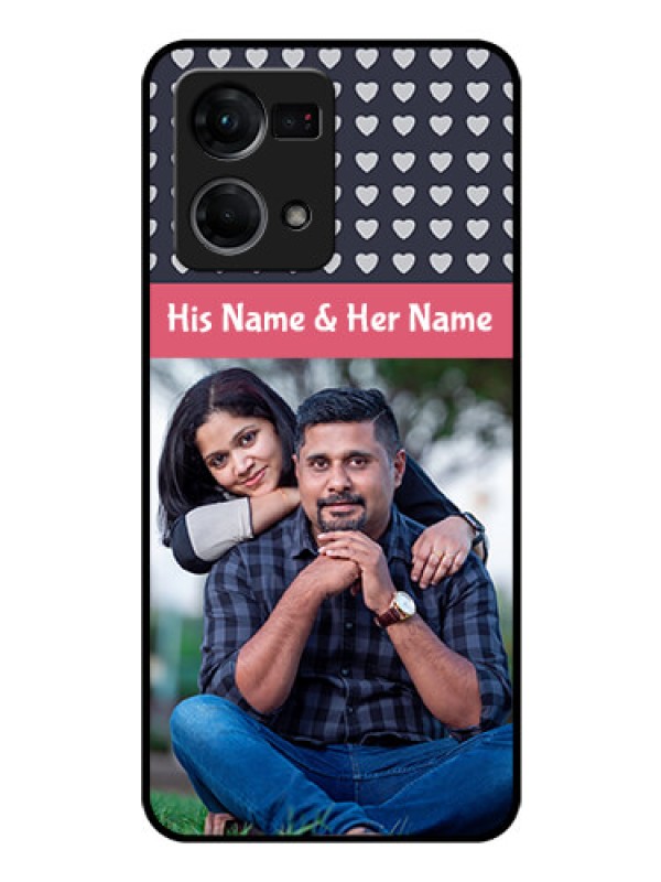 Custom Oppo F21 Pro Custom Glass Mobile Case - Love Symbols Design